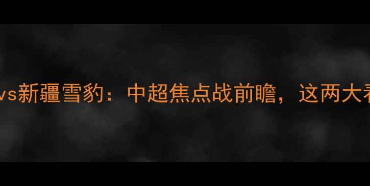图片 12月13日广东队vs新疆雪豹：中超焦点战前瞻，这两大看点不容错过！1