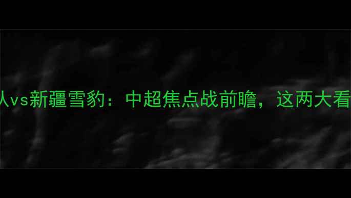 图片 12月13日广东队vs新疆雪豹：中超焦点战前瞻，这两大看点不容错过！2