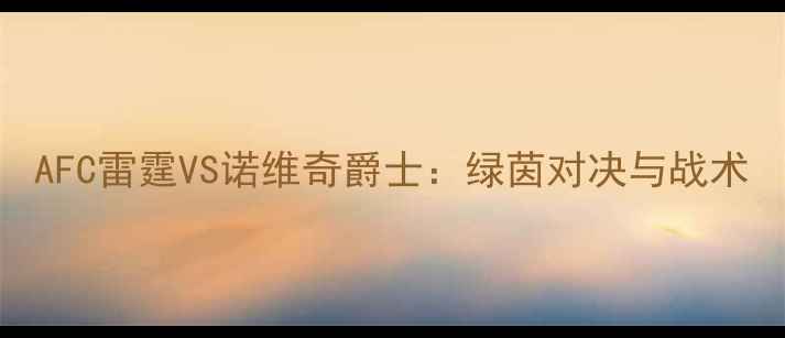 图片 AFC雷霆VS诺维奇爵士：绿茵对决与战术