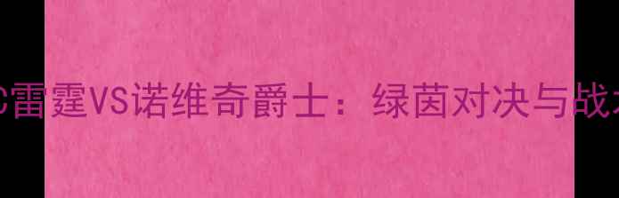 图片 AFC雷霆VS诺维奇爵士：绿茵对决与战术1