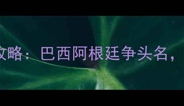 图片 世预赛美洲区世界杯攻略：巴西阿根廷争头名，附晋级规则+观赛指南