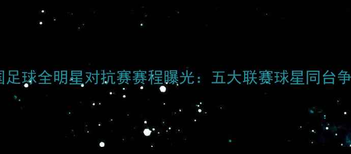 图片 中国足球全明星对抗赛赛程曝光：五大联赛球星同台争锋1