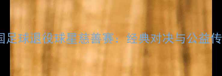 图片 中国足球退役球星慈善赛：经典对决与公益传承2