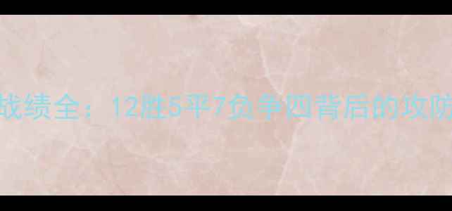 图片 中超山东泰山队战绩全：12胜5平7负争四背后的攻防数据与战术密码