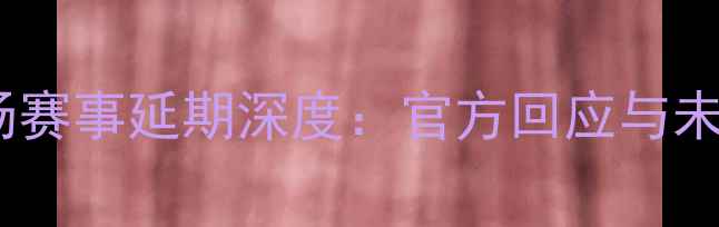 图片 中超联赛多场赛事延期深度：官方回应与未来调整方案1