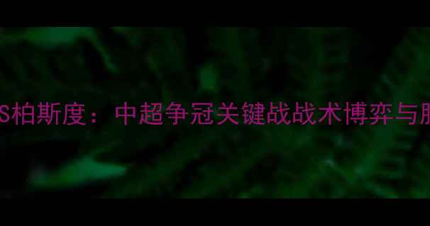 图片 佩雷拉VS柏斯度：中超争冠关键战战术博弈与胜负天平