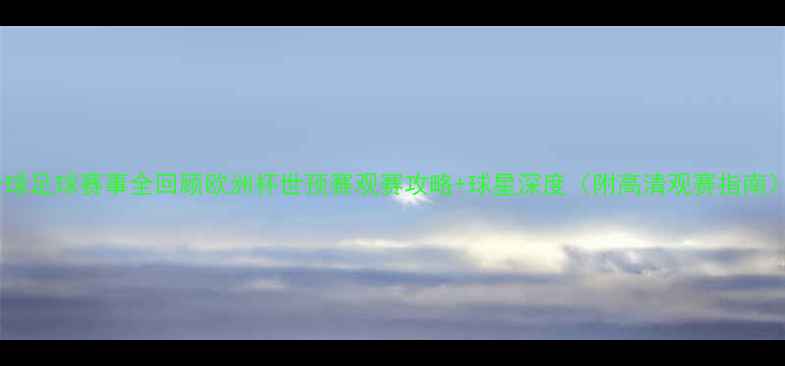 图片 全球足球赛事全回顾欧洲杯世预赛观赛攻略+球星深度（附高清观赛指南）2