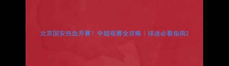 图片 北京国安热血开赛！中超观赛全攻略｜球迷必看指南2