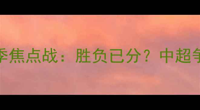图片 国安vs申花赛季焦点战：胜负已分？中超争冠格局再洗牌