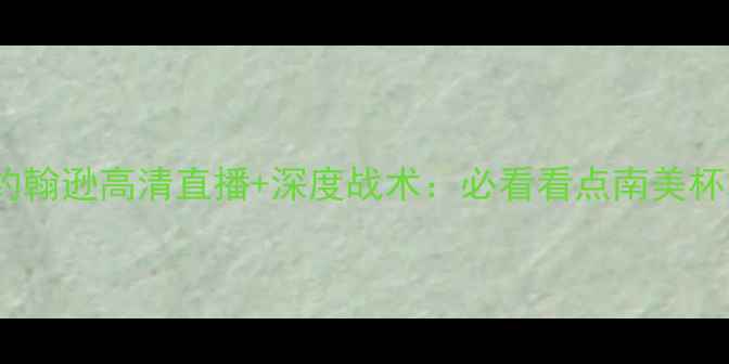 图片 巴博萨vs约翰逊高清直播+深度战术：必看看点南美杯巅峰对决1