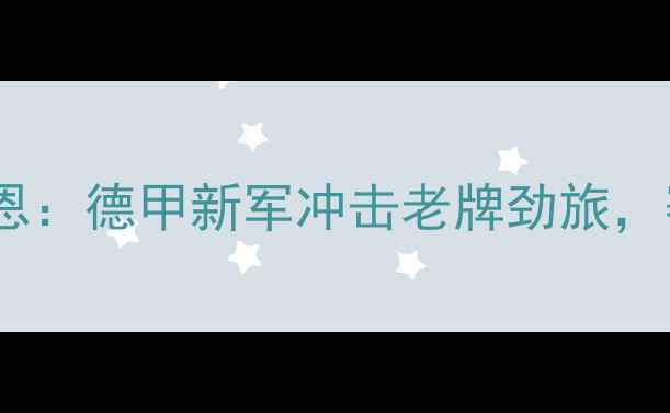 图片 德累斯顿vs帕德伯恩：德甲新军冲击老牌劲旅，赛季争斗战火重燃1