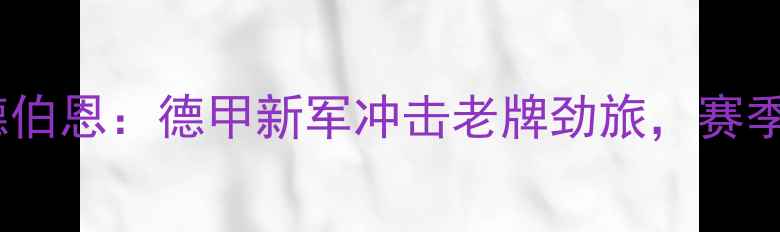 图片 德累斯顿vs帕德伯恩：德甲新军冲击老牌劲旅，赛季争斗战火重燃2