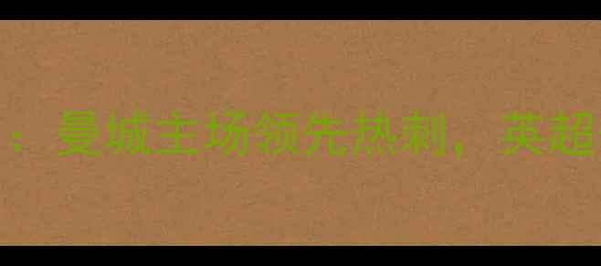 图片 曼城vs热刺G1：曼城主场领先热刺，英超争冠悬念再起