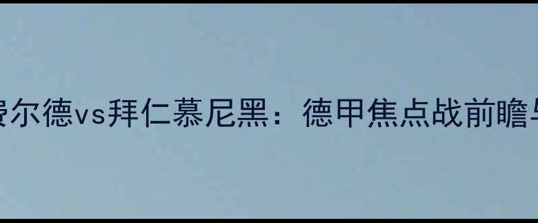 图片 比勒费尔德vs拜仁慕尼黑：德甲焦点战前瞻与深度
