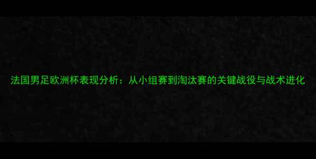 图片 法国男足欧洲杯表现分析：从小组赛到淘汰赛的关键战役与战术进化