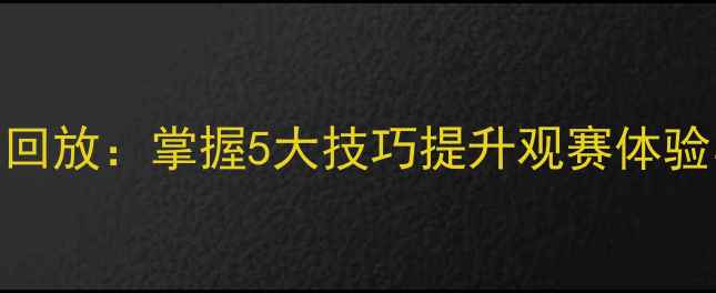 图片 看足球比赛录像回放：掌握5大技巧提升观赛体验与战术分析能力