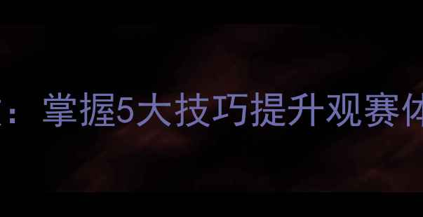 图片 看足球比赛录像回放：掌握5大技巧提升观赛体验与战术分析能力1