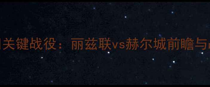 图片 英超争四关键战役：丽兹联vs赫尔城前瞻与战术对决
