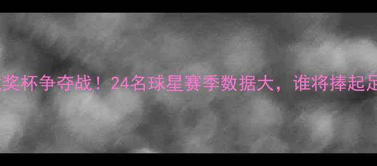 图片 英超金靴奖杯争夺战！24名球星赛季数据大，谁将捧起足总杯？2