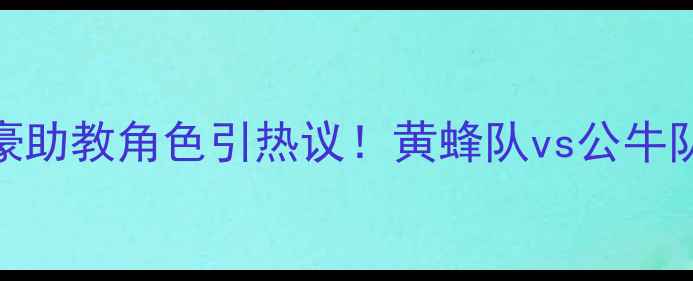 图片 赛季焦点战深度林书豪助教角色引热议！黄蜂队vs公牛队战术博弈与数据透视