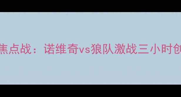 图片 赛季英超焦点战：诺维奇vs狼队激战三小时创历史纪录
