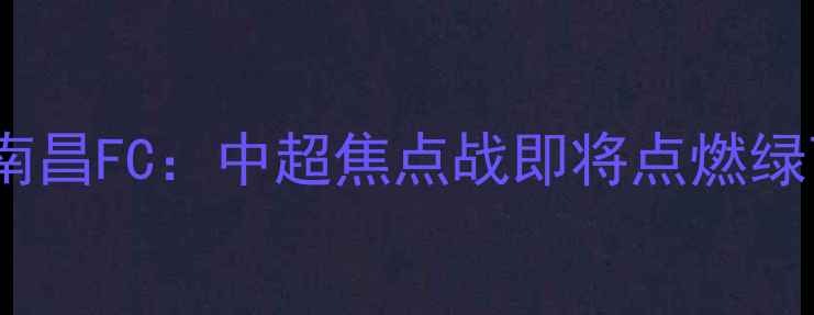 图片 辽宁沈阳城市FCvS八一南昌FC：中超焦点战即将点燃绿茵场！赛季终极对决全1
