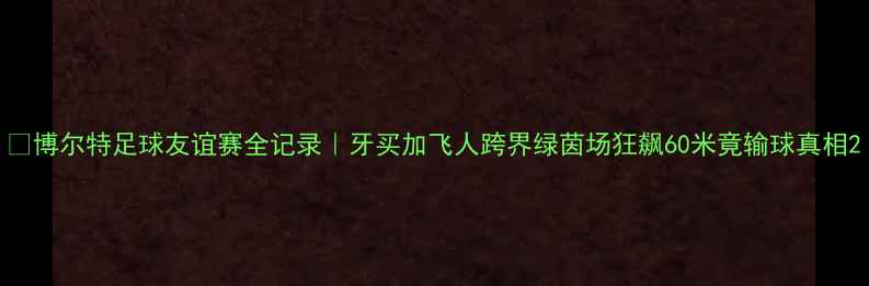 图片 🏆博尔特足球友谊赛全记录｜牙买加飞人跨界绿茵场狂飙60米竟输球真相2