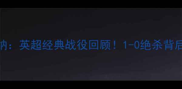 图片 🔥2009年曼城vs阿森纳：英超经典战役回顾！1-0绝杀背后的战术与球星对决🔥