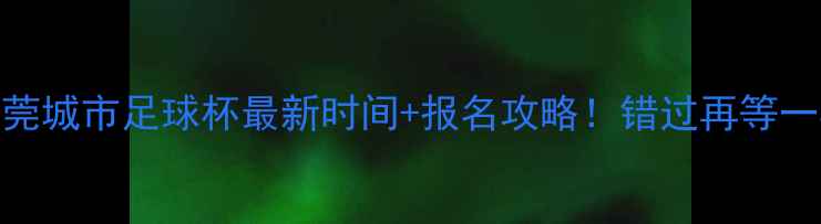 图片 🔥东莞城市足球杯最新时间+报名攻略！错过再等一年！