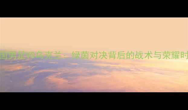 图片 🔥中国男足VS乌克兰：绿茵对决背后的战术与荣耀时刻🔥