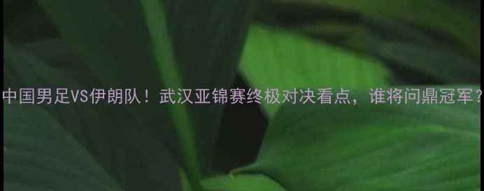 图片 🔥中国男足VS伊朗队！武汉亚锦赛终极对决看点，谁将问鼎冠军？1